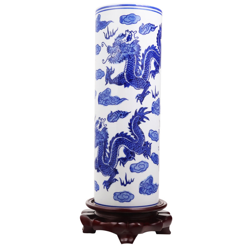 Chinese Porcelain 12" High Dragon Vase