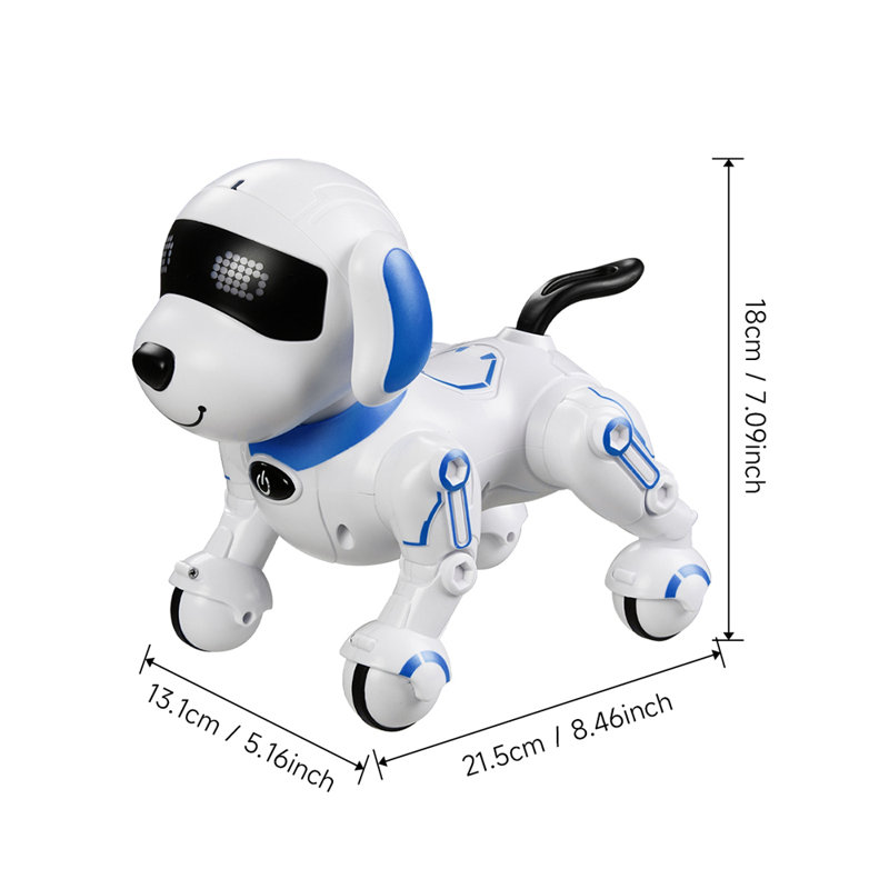 Programable Remote Control Dog Toy, White/Blue