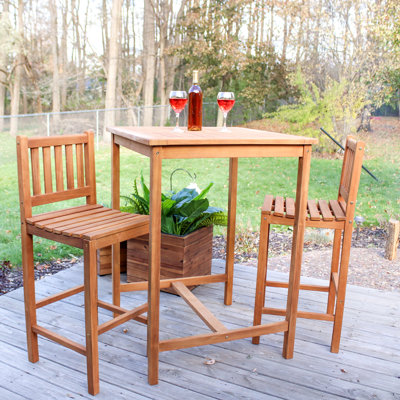 Chaise de bar en bois de teck Anjila