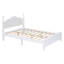 Structure de lit double en bois pleine grandeur, lit plateforme de style rétro avec support en lattes de bois, blanc-644923769-644923770