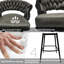Ensemble de 2 tabourets de bar, tabourets de bar pivotants, tabourets de comptoir rembourrés pour la maison-1233877366