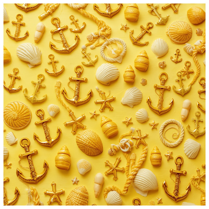 Coussins décoratifs à motif de coquillages jaunes, 18 x 18 pouces