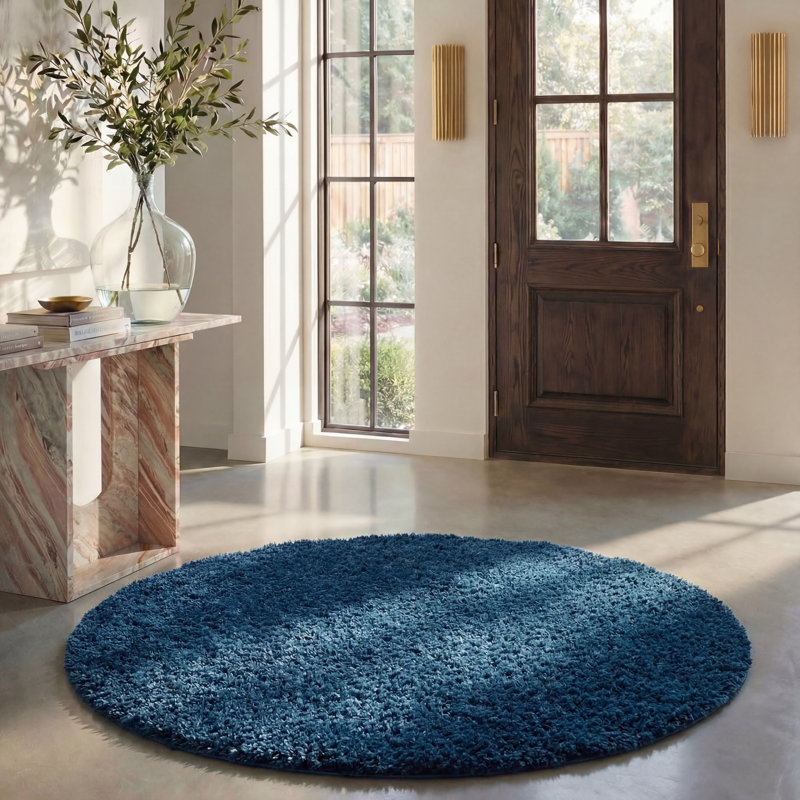 Peake Area Rug, Navy, Round 160 cm