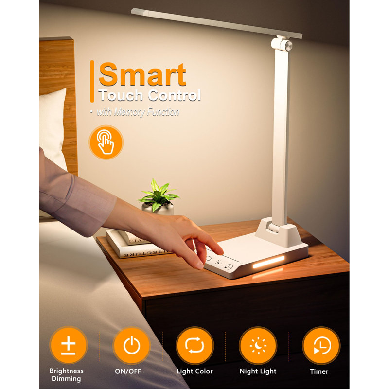 Dabu Adjustable USB Desk Lamp, White