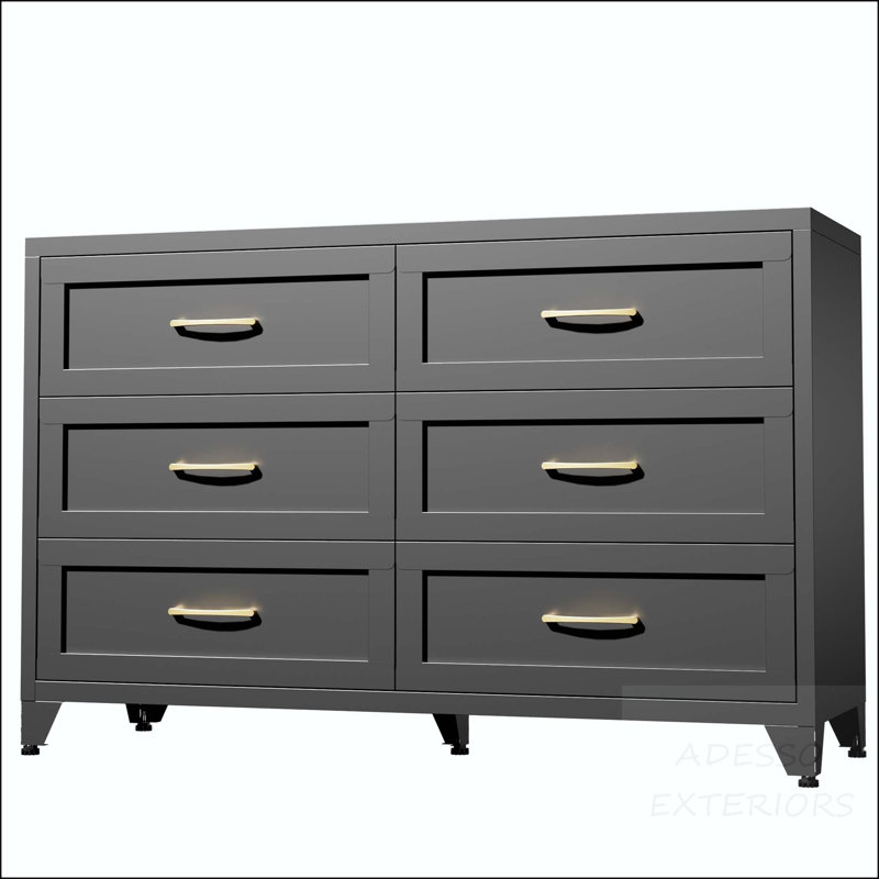 6-Drawer Metal Dresser - Heavy-Duty Steel with Eco-Friendly Design, Black