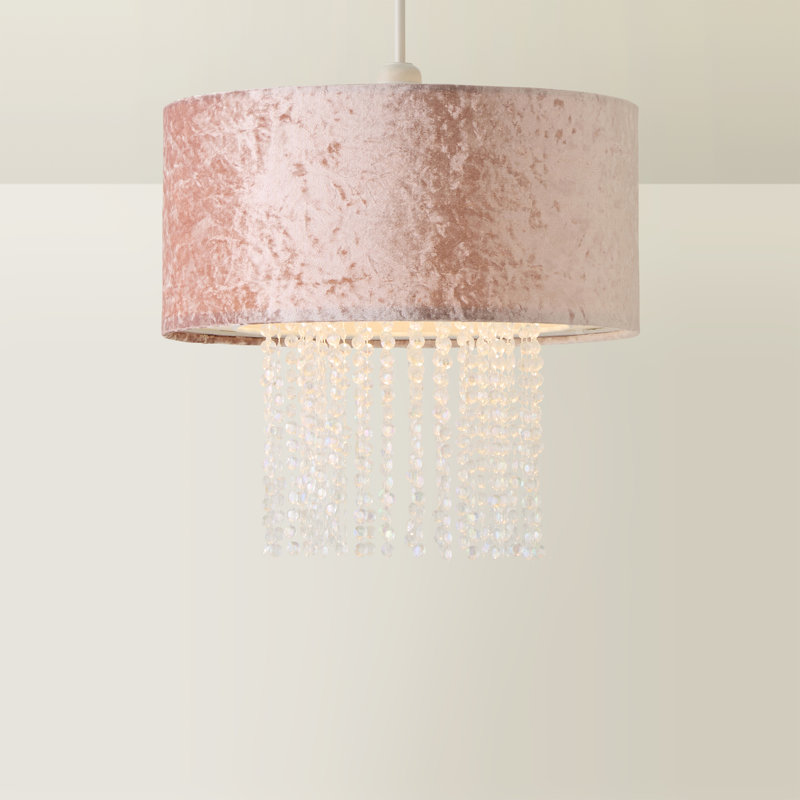 Boland 40cm H Plastic Drum Pendant Shade ( Clip On ), Pink Velvet