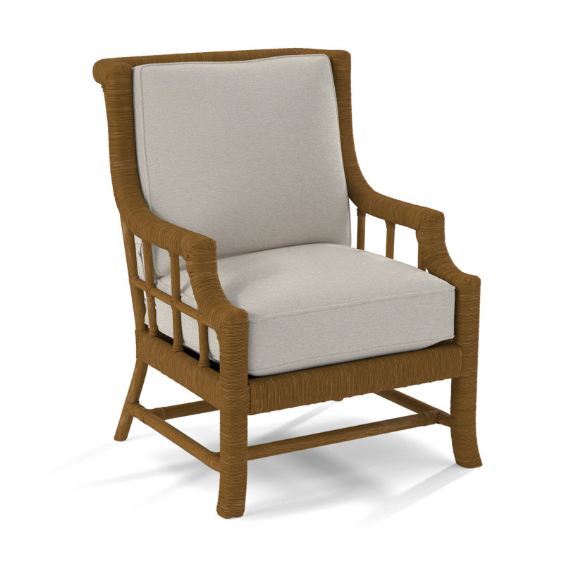 Lafayette Armchair, Havana, White Performance Fabric; 0851-94