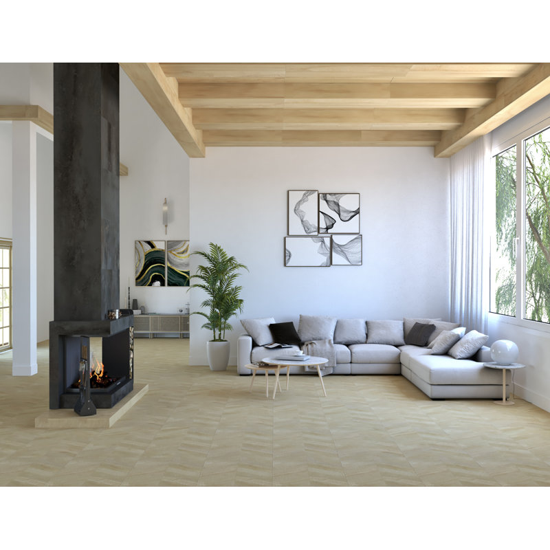 23.62" x 47.24" Porcelain Wood Look Wall & Floor Tile, Maple