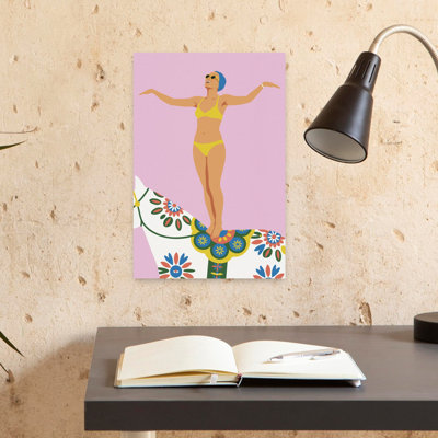Joyeux acrobate sur cheval, art rétro rétro