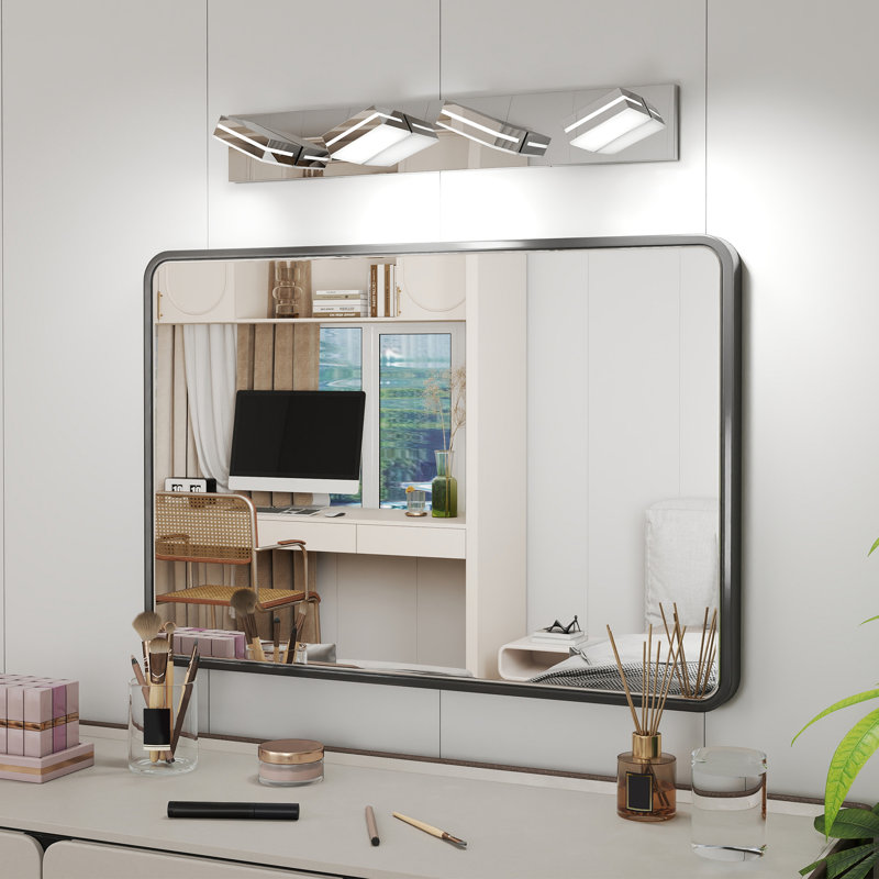 Applique murale moderne à 4 lumières pour salle de bain et miroir, design minimaliste élégant, écoénergétique, facile à installer
