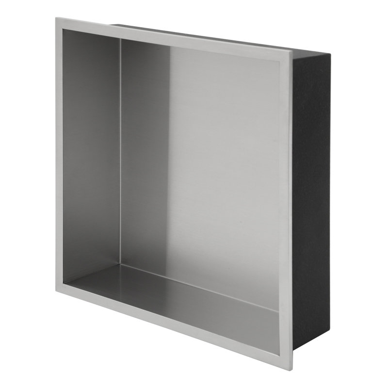 12" X 12" Stainless Steel Shower Niche, Brushed Nickel, 3.94" H x 12" W x 12" D, Brushed Nickel
