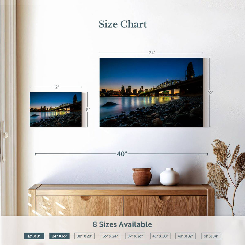 Sireci Portland Skyline Night, 16" H x 24" W