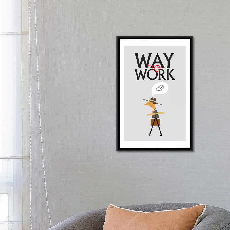 «Way To Work», impression sur toile, H 40 po x l 26 po x P 1,5 po, Pas de tapis, Toile tendue