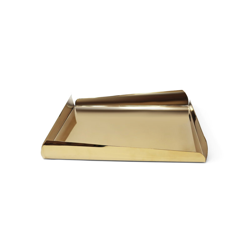 Plateau oblong Mercer41, H 1 po x l 16,5 po x P 11,5 po, Or