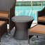 Round Glass Metal Outdoor Side Table - 48 cm W 48 cm D