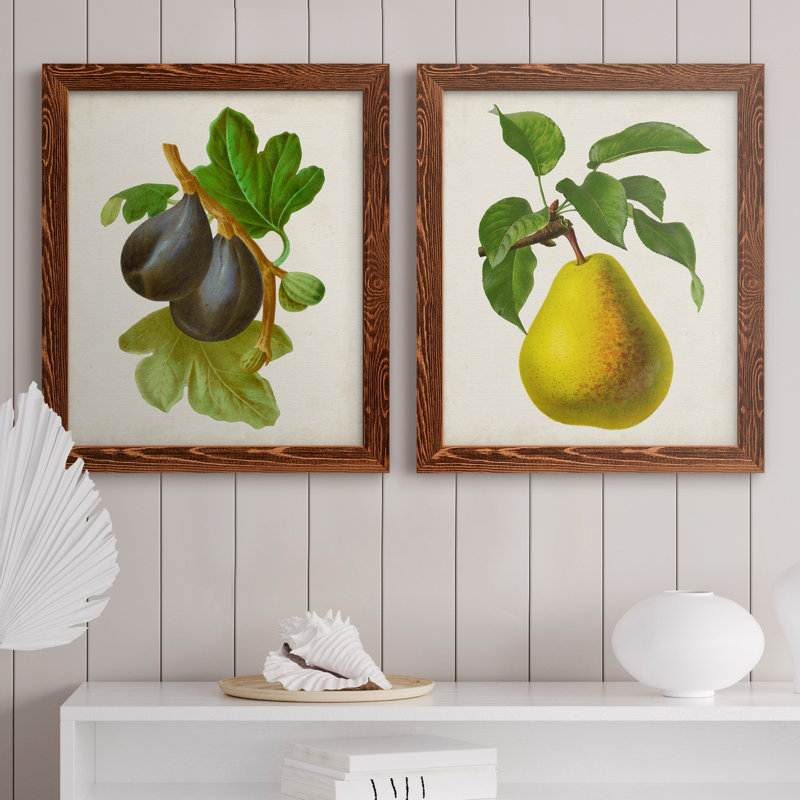 Antique Fruit VI - ensemble de 2 reproductions d'art sur toile, H 24 po x l 36 po x P 1,5 po, Toile avec cadre érable