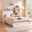 Murphy Bed Queen MDF Farmhouse Cabinet,White and Brown-275083066