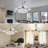 42" Dimmable Fandelier Led Crystal Chandelier Ceiling Fans With Lights And Remote Moon Shape Retractable Chandelier Ceiling Fan For Bedroom Living Room Dining Room