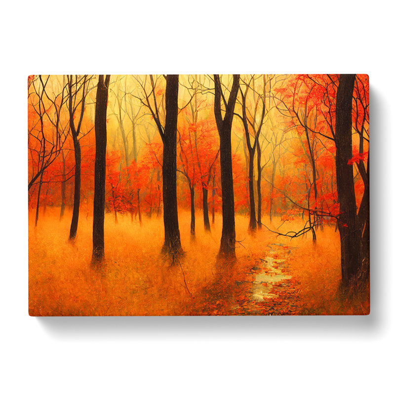 Attractive Autumn Forest - Wrapped Canvas, 35cm H x 50cm W x 3cm D