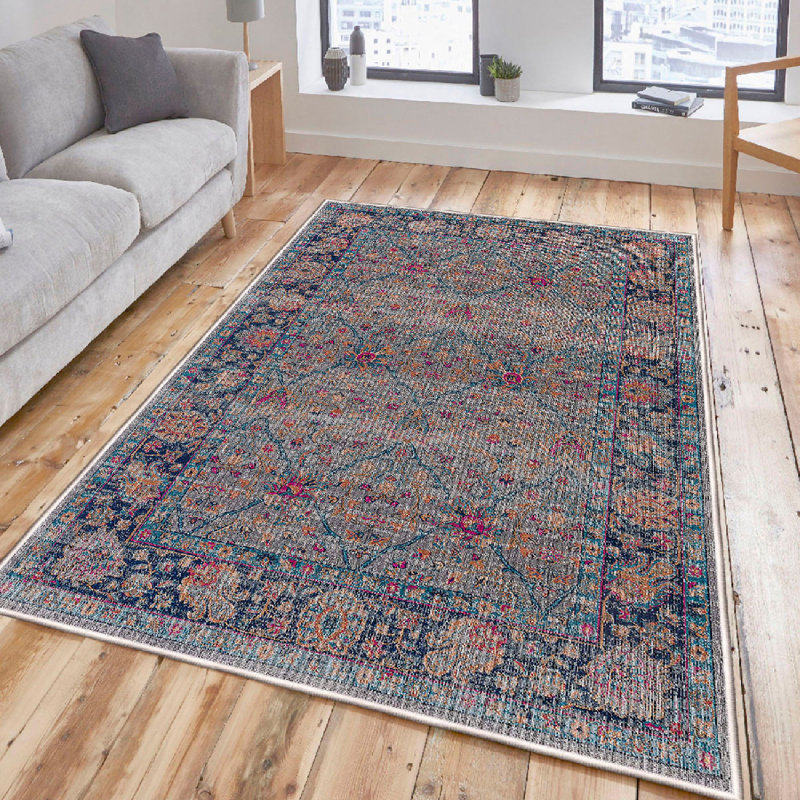 Wencil Luxurious Cotton Area Rug (50 x 80 inches), Antibacterial, Non-Slip PVC Underside, 1.3 lbs | Pile Height: 0.4 inches, Total Thickness: 0.3 inches | Machine Washable, Elegant Pink, Orange, Blue & Mink Colors for Living Room & Bedroom