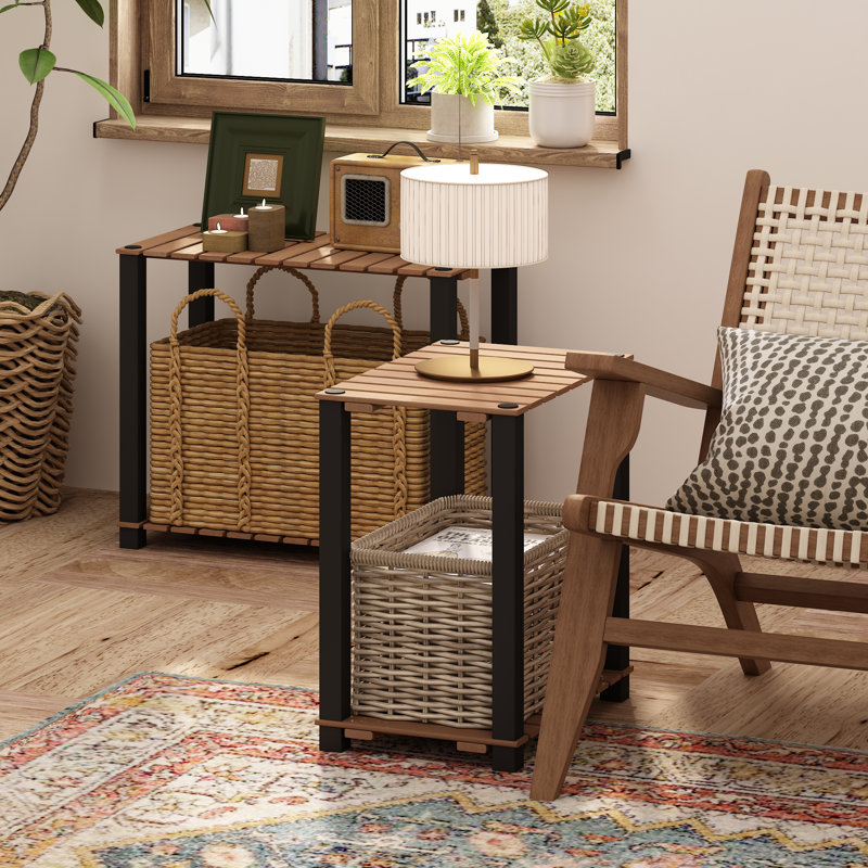 Waad Solid Wood Top End Table