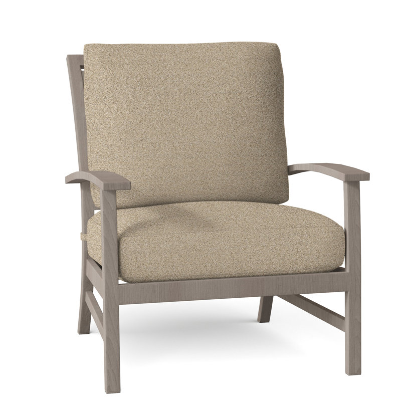 Charleston Patio Lounge Chair with Cushions, Welt, Oyster, Linen Dove