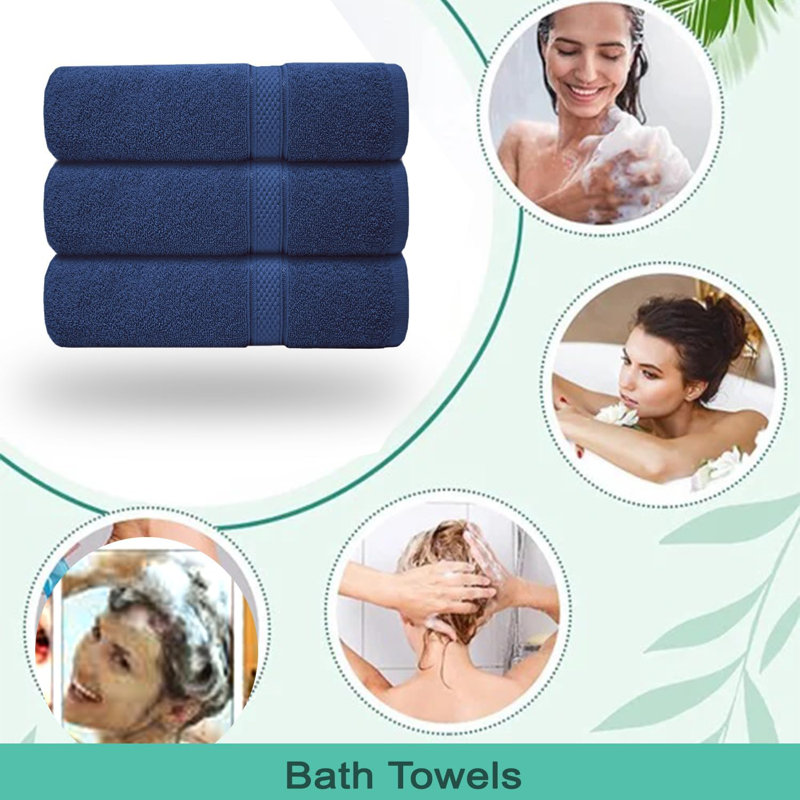 Nayelly Turkish Cotton Bath Towel, Royal Blue