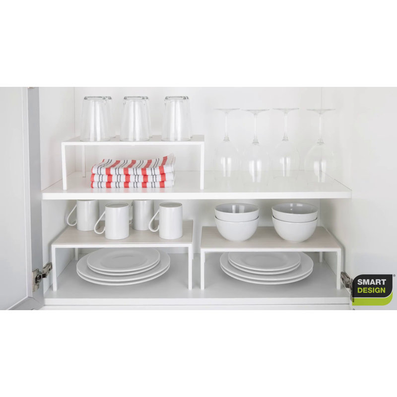 White Small Wire Stacking Pantry Organizer Shelf