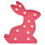 Enseigne lumineuse de lapin de Pâques rose 9,5 po