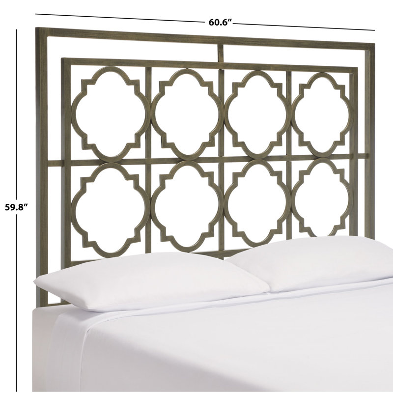 Silva Metal Headboard, Distressed Brass, Queen