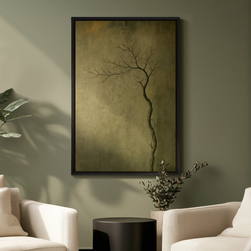 Framed Canvas Wall Art - Vintage Abstract Wall Prints for Bedroom ", 36" H x 24" W, Black