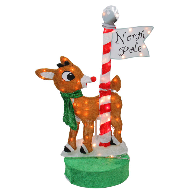 Décoration de Noël 36 "Pôle Nord" brun et vert Rudolph
