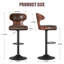 Bar Stools Set of 2 Seat Adjustable Height 62.2-85.1cm Bentwood Swivel Barstools with Back & Footrest - PU Leather Upholstered Bar Chair for Bar, Kitchen, Dining Room-529745439-522226692-529745437