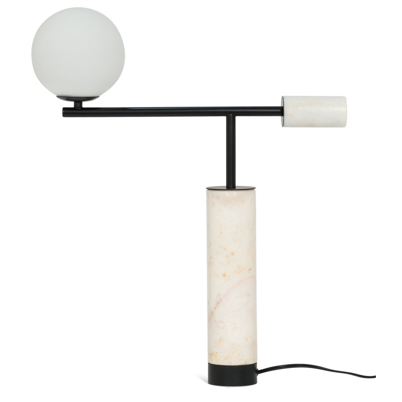 Marble Novelty Lamp, White Marble/Black