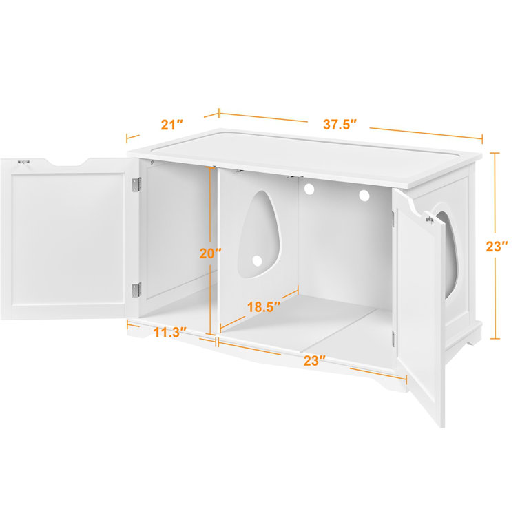 Mimu Dog Food Storage Cabinet with Bowls - Raised Pet Feeding