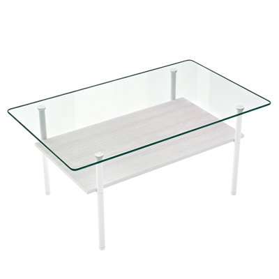 Table basse moderne en verre pour salon