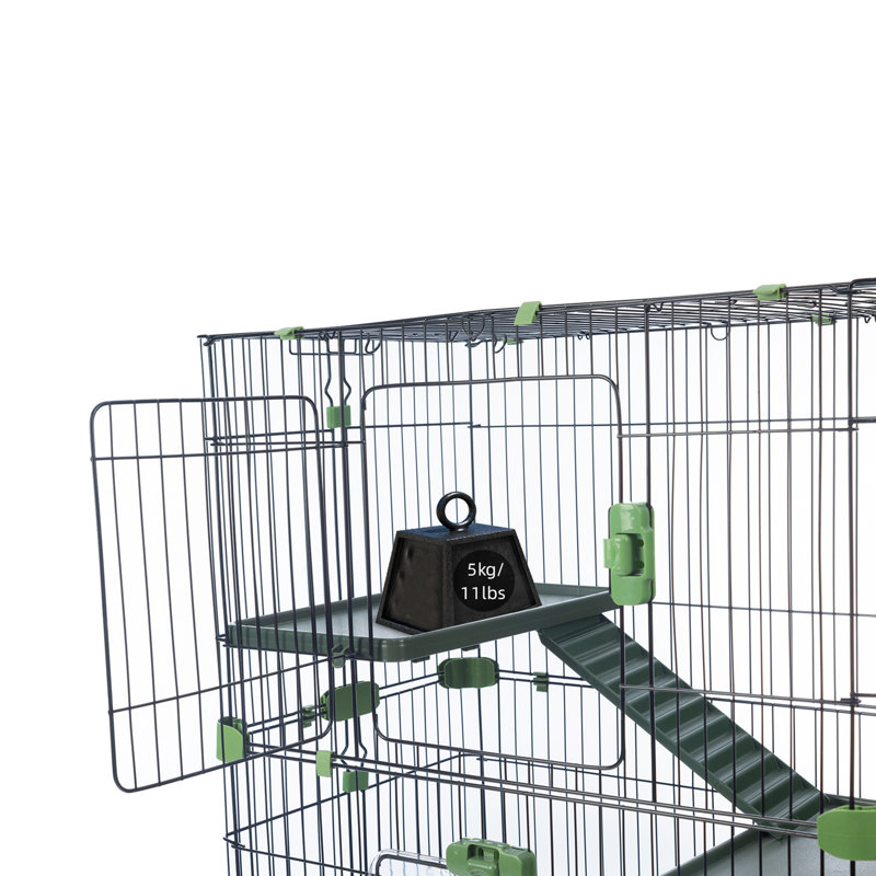 Cage avec rampe Ajaycia, Vert, H 43,3 po x l 32 po x P 21 po