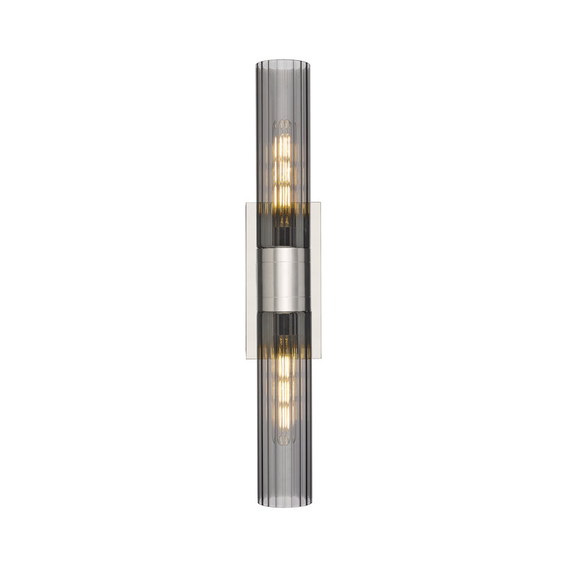 Mahlik 2 - Light Dimmable Vanity Light, Smoke, Satin Nickel