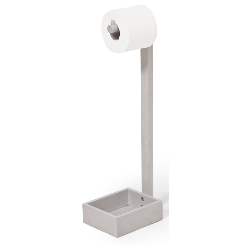 Ashford Free Standing Toilet Paper Holder, White