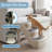 PETMAKER Foldable Pet Stairs for Small Dogs & Cats – 3 Step Non-Slip Indoor/Outdoor Pet Steps with Safety Locking Pins for Bed, Couch & Car, Easy Access for Puppies, Senior Pets & Small Animals (Tan)-126451234