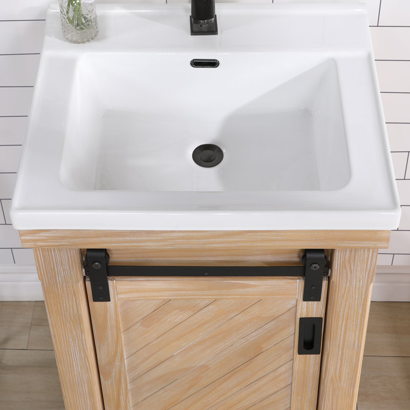 Ensemble de meuble-lavabo simple 24 po Kataleyah, Pin patiné