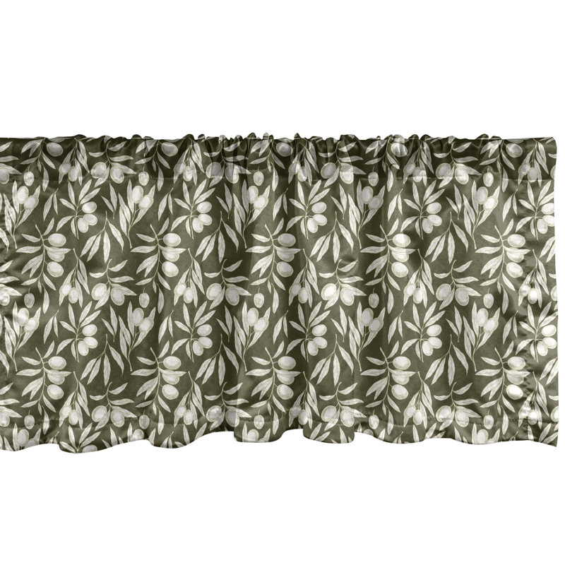 Army Green and Grey Satin Polyester Valance Set