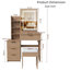 Meuble-lavabo moderne 31,5 po avec éclairage DEL et prise de courant | 4 tiroirs et plusieurs tablettes ouvertes, support pour sèche-cheveux, fauteuil inclus | Luminosité réglable, 3 modes de couleur-438285457