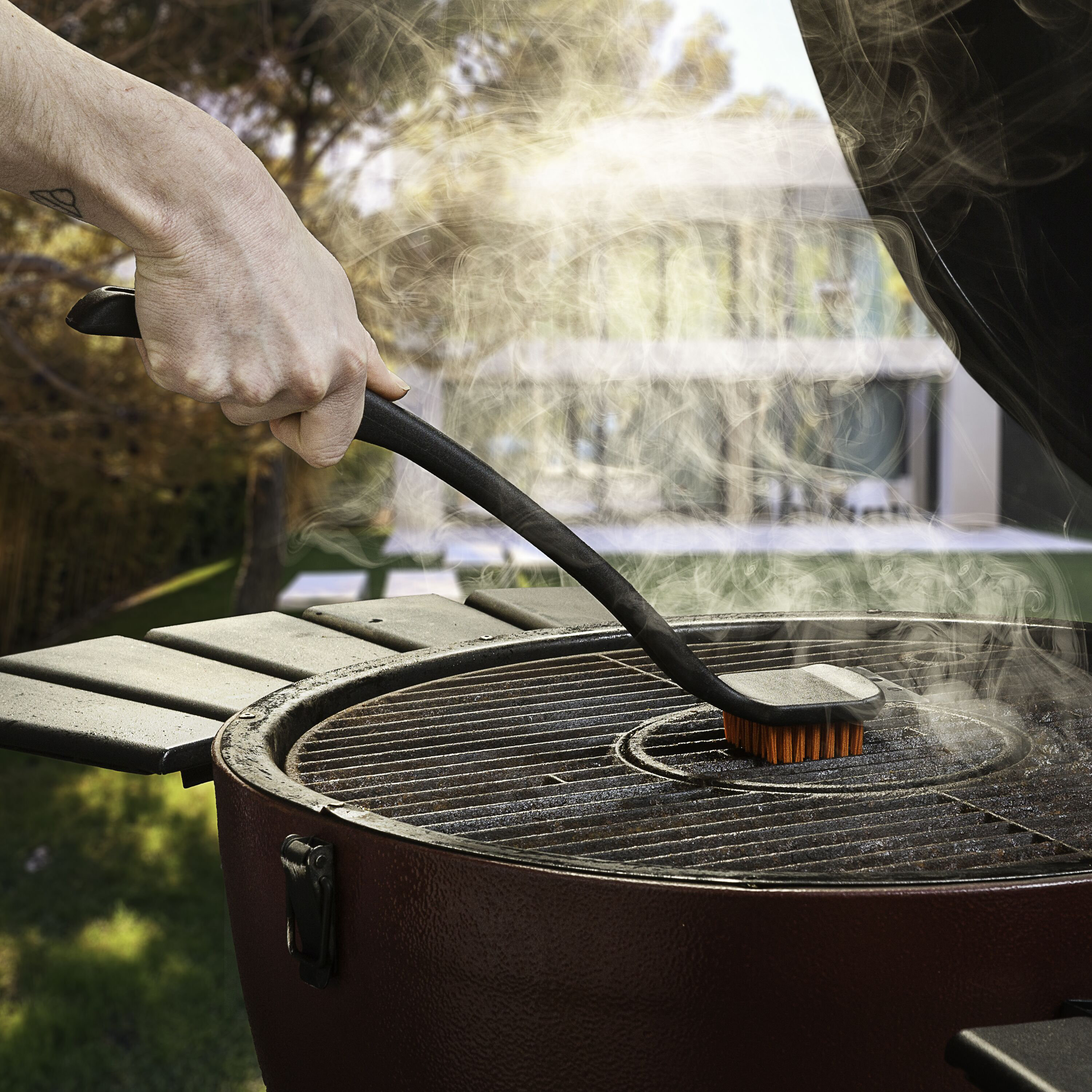 Grill Brush & Scraper Bristle Free | Safe Stainless Steel Cleaning | All  BBQ Grates | Gas or Charcoal Grills | Wood and Pellet Smoker | Weber | Best
