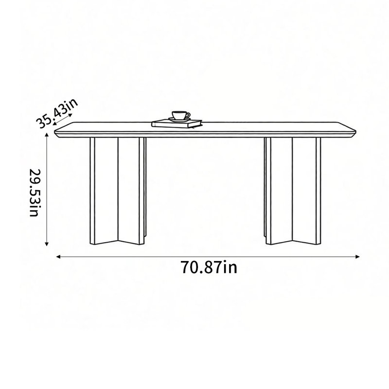 Table de salle à manger rétro et créative, H 29,53 po x L 70,87 po x l 35,43 po