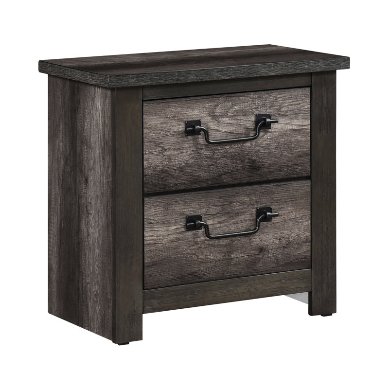 Gray 2 Nightstand For Bedroom - Base Design 2 Resists Marks And Scratches