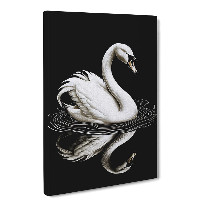 Swan Line - Wrapped Canvas, 76cm H x 50cm W x 3cm D