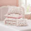 Ensemble de literie rose pour lit simple et simple XL, couette en microfibre, style coquette fleurie