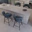 Ensemble de tabourets de bar de 26 po en suède tissé de 26 po avec tabourets à pieds noirs sans îlot de cuisine ajustable, tabourets de bar pivotants à 360 degrés et tabouret de bar avec repose-pieds-1244860631-1244860632