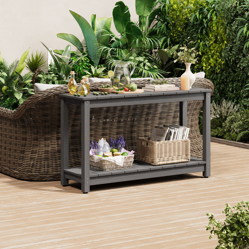 Console rectangulaire d'extérieur toutes saisons, gris, Gris